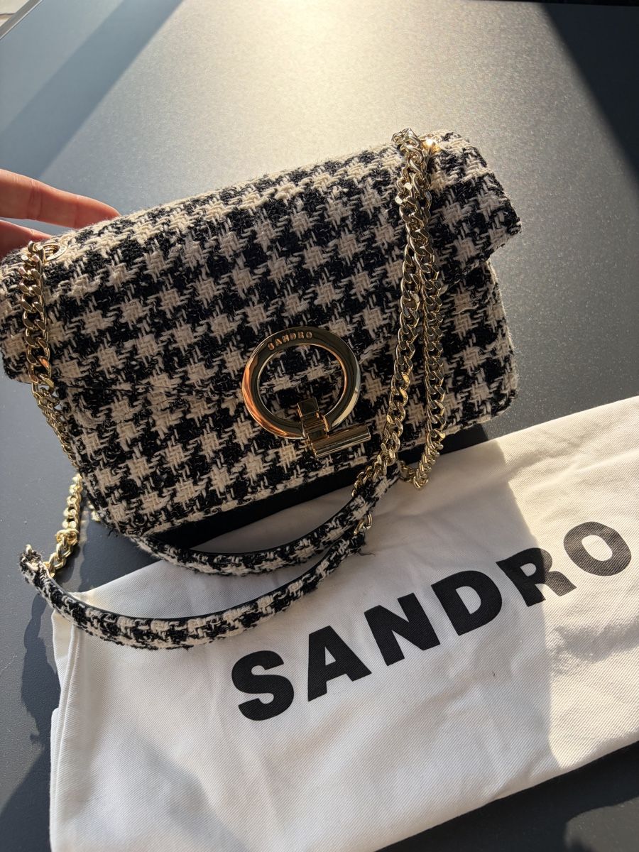 Sandro Borse da donna: Sandro Tasche Tweed Schwarz/Weiss – Nuovo (secondo la descrizione) da Meilen venduto da SabrinaK1992 1