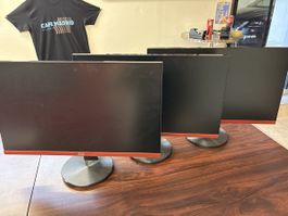 AOC Monitor 3 Stück schwarz rot gebrauchter Zustand