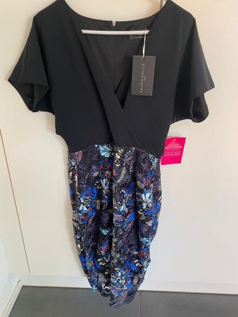 Cocktailkleid Silvester Paper Doll 38 schwarz blau NEU