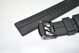 22mm Silikon Rubber Uhrenband schwarz mit Prägung