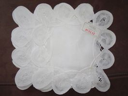 Lot de 6 dessous de verre en dentelle blanc neuf