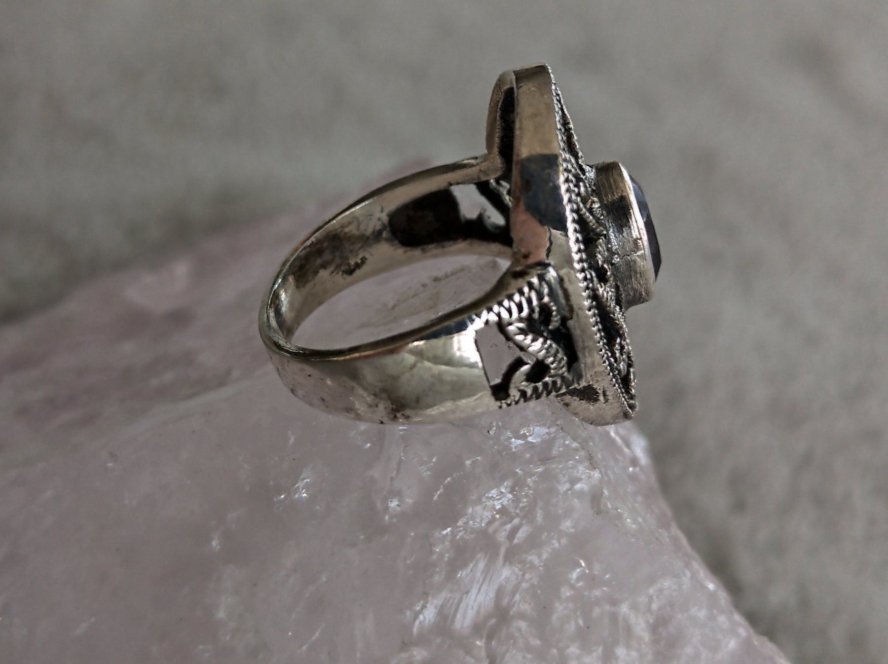 Anelli: Ring Silber 925 mit lila Stein – Usato da Istighofen venduto da Ringparadies 2