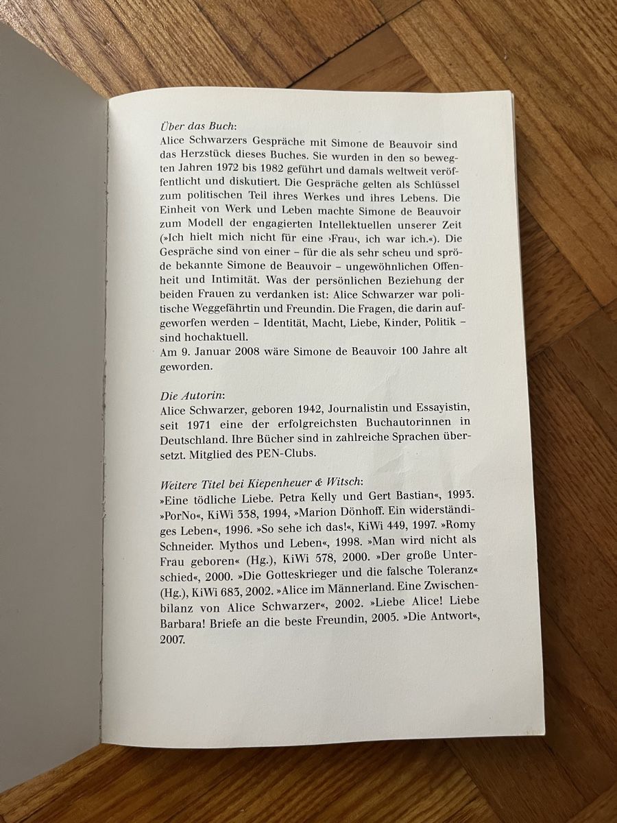 Libri: Alice Schwarzer - Simone de Beauvoir – Usato da Nussbaumen TG venduto da boltsi_87 2