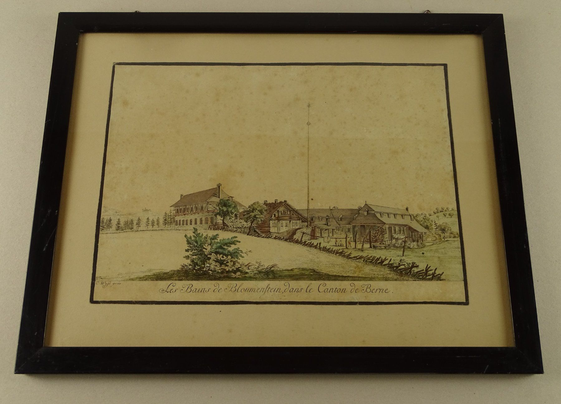 Stiche: BLUMENSTEIN, UMRISSRADIERUNG UM 1790 – Gebraucht aus Grüningen von Kartensammler