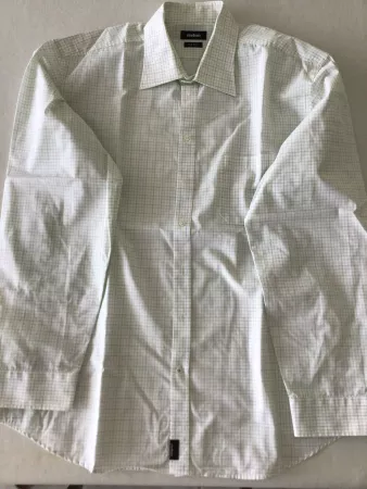 Strellson Herren Langarm-Hemd grün/weiss kariert non Iron