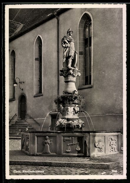 Cartes postales: AK Chur, Martinsbrunnen – D'occasion à Berlin par bartko-reher