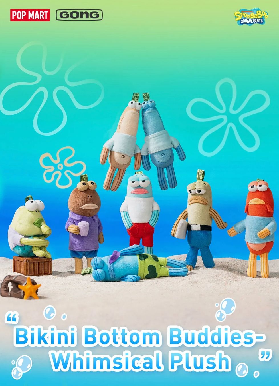 Pop Mart Statuette: POP MART Bikini Bottom Buddies Plush Pendant DOPEY FISH – Nuovo e nell'imballaggio originale da Belmont-Lausanne venduto da HausPopCharm 4
