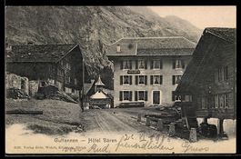 AK Guttannen, Strassenpartie am Hotel Bären