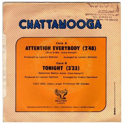 Vinyles: CHATTANOOGA (Single, 7") Attention Everybody - Tonight – D'occasion à Zürich par Tarafo5 1