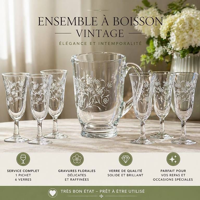 Karaffen: Ensemble ancien carafe et verres gravés – Gebraucht aus Collombey von qua_lb8f