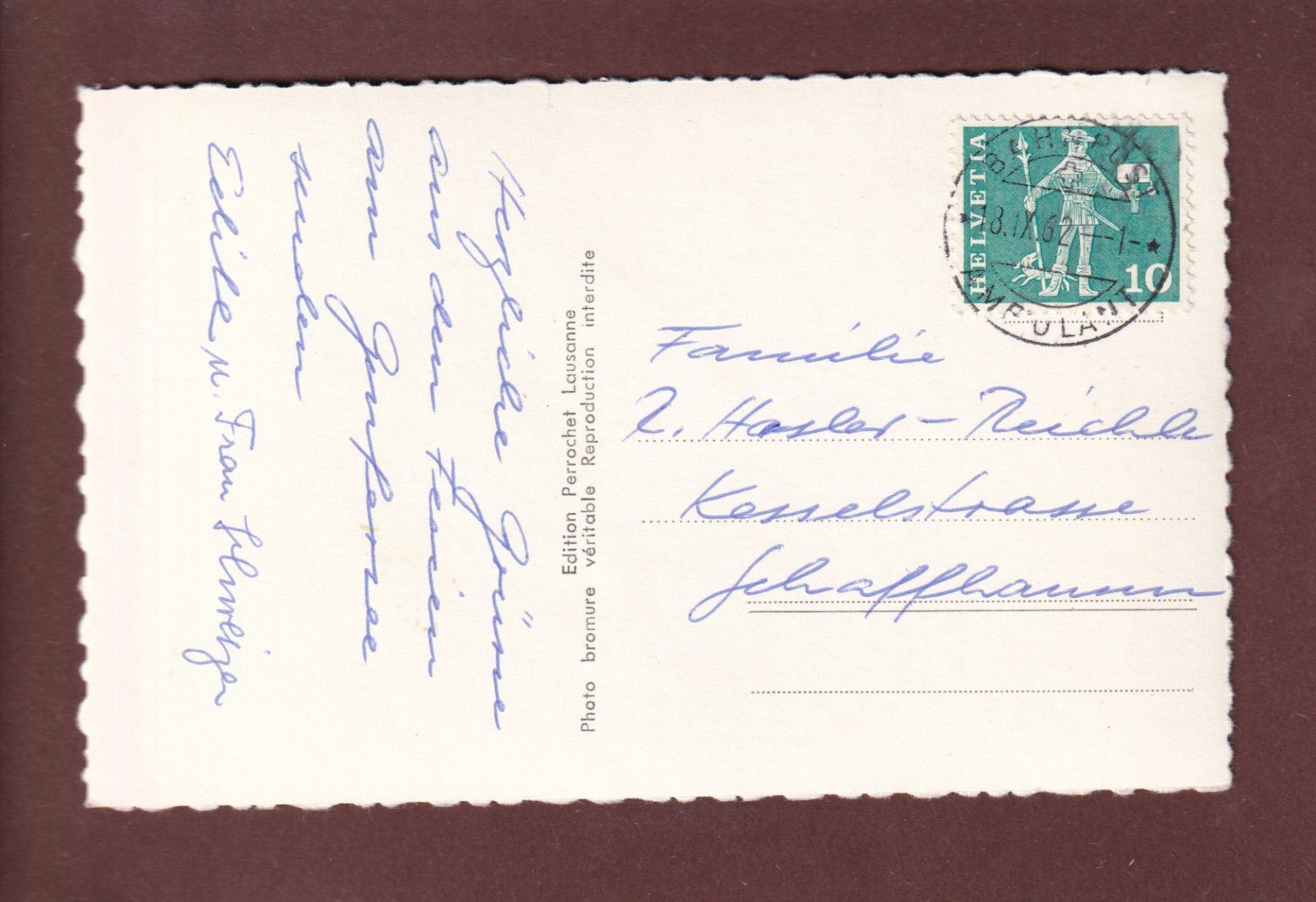 Cartoline postali: Château de NYON - 1962 – Usato da Pully venduto da nicecards 1