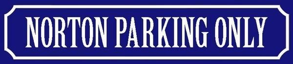 Norton Insegne: Blechschild blau-NORTON PARKING ONLY – Nuovo e nell'imballaggio originale da Rupperswil venduto da big-one-sale