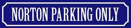 Blechschild blau-NORTON PARKING ONLY