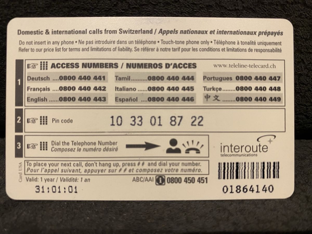 Telefon- & Taxkarten: Teleline – Gebraucht aus Lausanne von babacard10 1