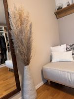 Bodenvasen Set mit Pampasgras beige neuwertig