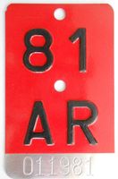 Velonummer Appenzell Ausserrhoden AR 81