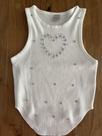 weisses Top mit Glitzer