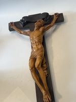 Großes handgeschnitztes Kruzifix „Ecce Homo“, Holz, ca. 67cm