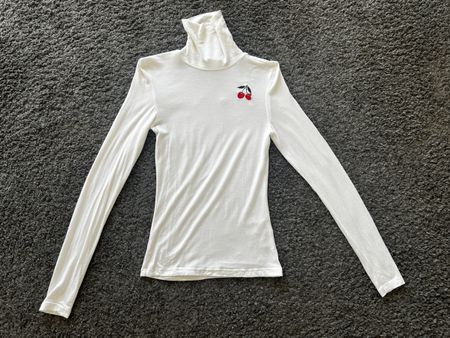 MONKI Rollkragenshirt🍒 weiss, Gr. Xs, Langarm, Viscose Top!