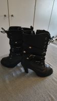 Damen Schnürstiefeletten schwarz mit Nieten Gr:38