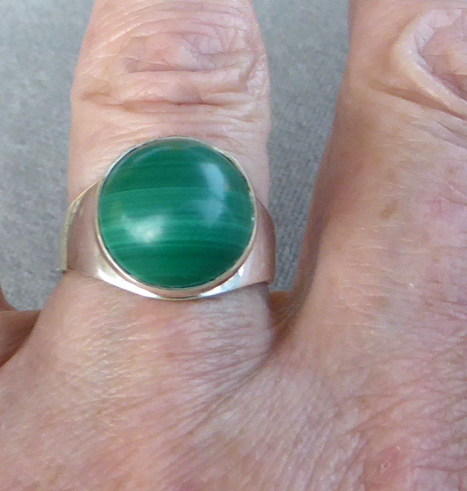 Ringe: Ring 800 Silber mit Malachit Stein – Gebraucht aus Muri AG von Lineli2020