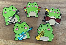 5x Pin / Pin Set Frosch Orchester