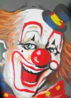 Original Clown Gemälde, gerahmtes Unikat Zwicker 1982