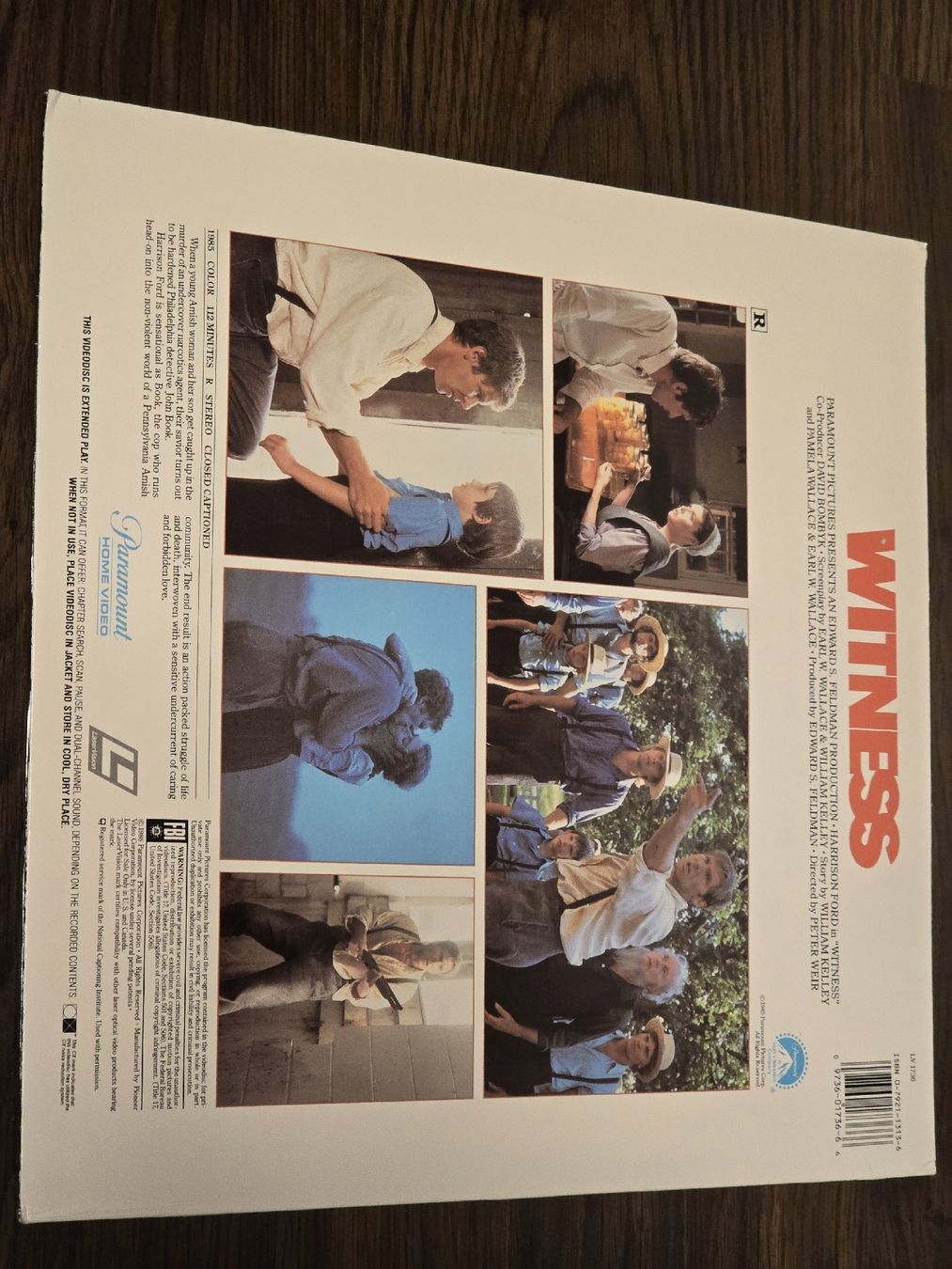 Witness Laserdisc, Harrison Ford, selten, Top Zustand! (Gebraucht) in ...