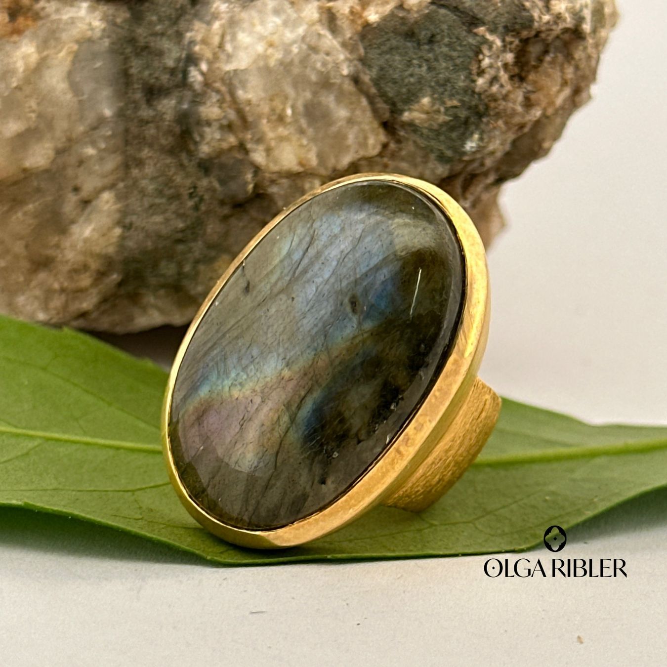 Olga Ribler Ringe: Statement Silber Ring 925 mit Labradorite Grösse 55 – Neu (gemäss Beschreibung) aus Luzern von Schmuckoutlet