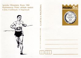 1960 POLEN OLYMPISCHE SPIELE GANZSACHE OLYMPIAMEDAILLE