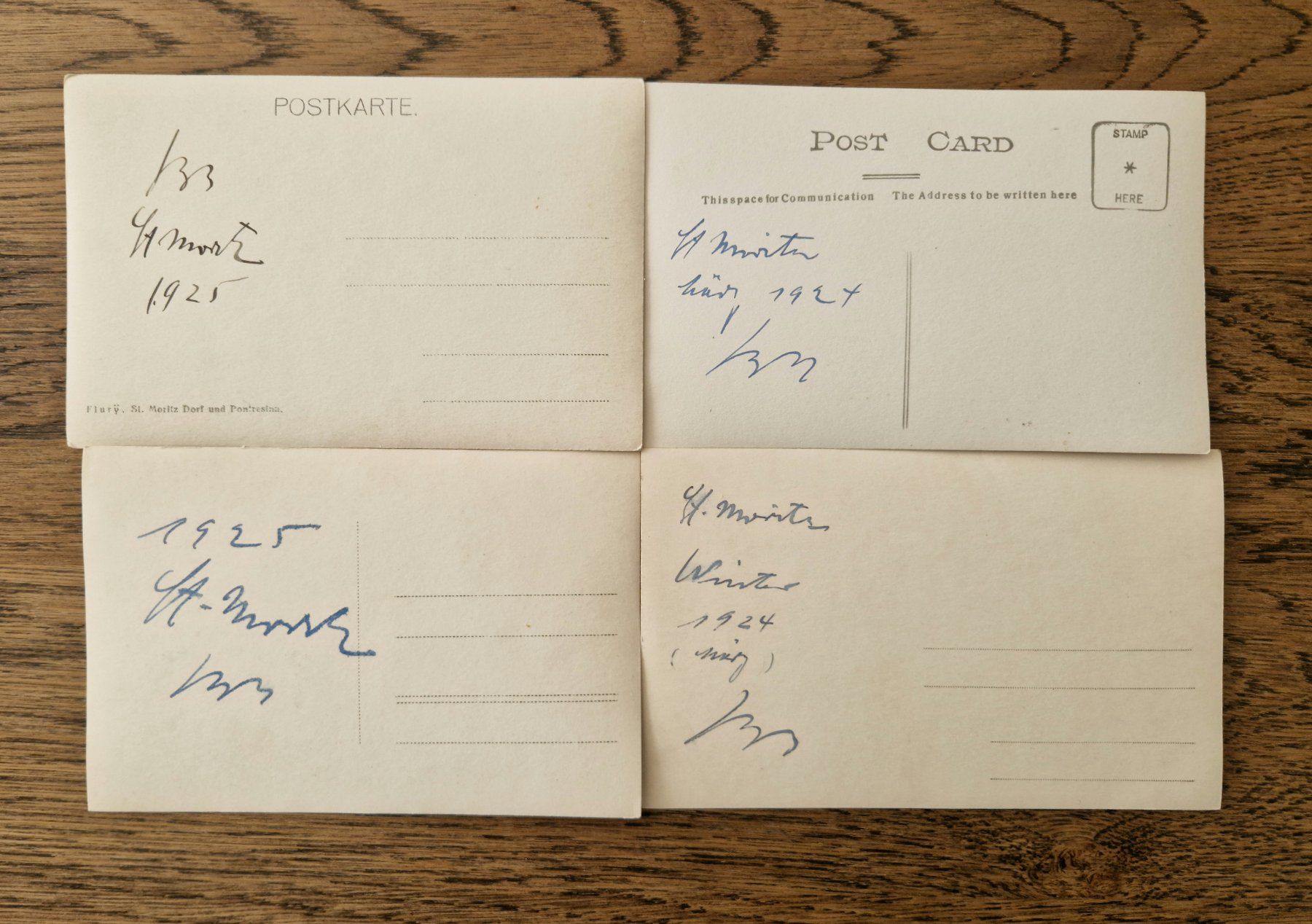 Cartoline postali: 4 AK St. Moritz, Winter 1924 und 1925 – Usato da Ebikon venduto da Donar50 5