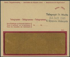 1948 - Sonderstempel - Olympiade - St. Moritz - Sport