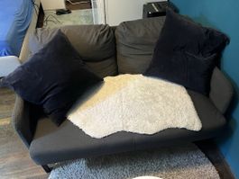 Kleines Sofa inkl. Kissen und Fell