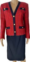 Tailleur Paula Klein vintage, blazer et jupe, chic, élégant