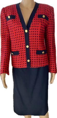 Tailleur Paula Klein vintage, blazer et jupe, chic, élégant