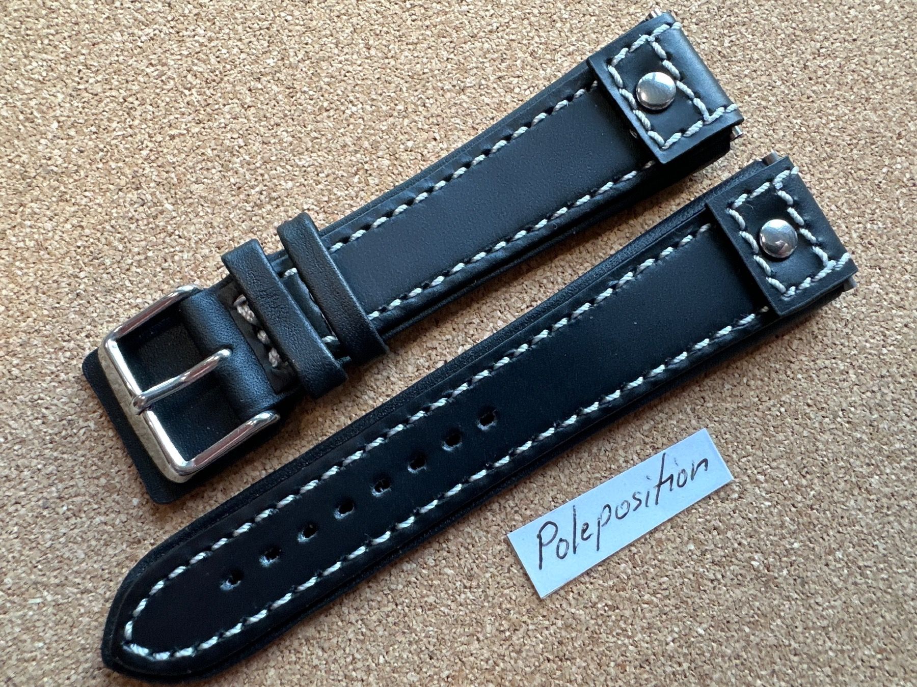 Bracciali & Braccialetti: Uhrenarmband Spezial als 20mm oder 24mm Leder schwarz, – Nuovo (secondo la descrizione) da Courlevon venduto da Poleposition