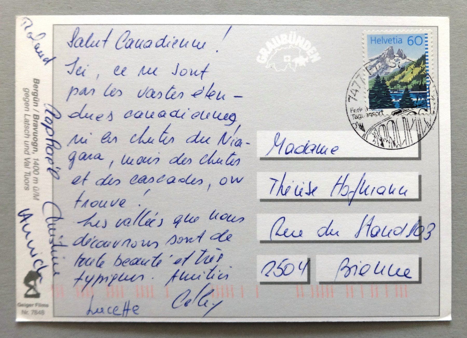 Cartoline postali: Bergun / Bravuogn 1400 m ü.M. – Usato da Fétigny venduto da Billy2miny 1