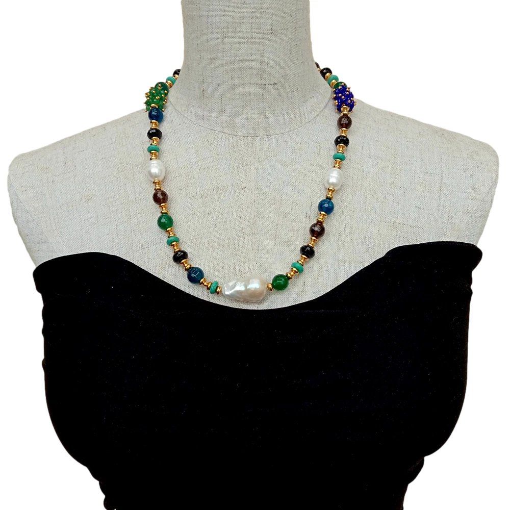 Catenine: Lua 56 cm Achat Perle Halskette Echt Collier agates perles – Nuovo (secondo la descrizione) da Prilly venduto da ilyria73 3