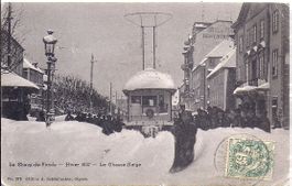 CHAUX - de - FONDS, passage du chasse neige sur le POD
