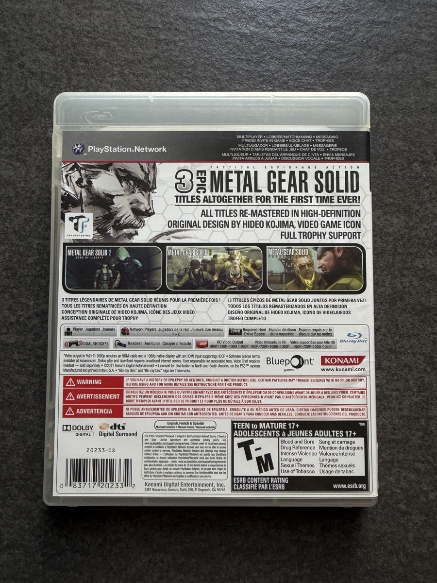 Sony Giochi: Metal Gear Solid HD Collection PS3 – Usato da Zürich venduto da cENS0R 1