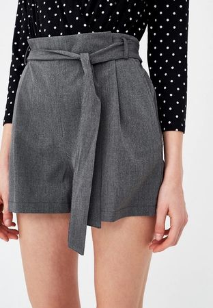 Grey belted summer shorts