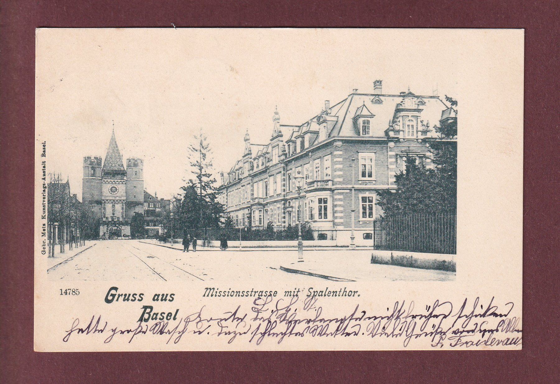 Cartoline postali: BASEL - Missionsstrasse - 1900 – Usato da Pully venduto da nicecards