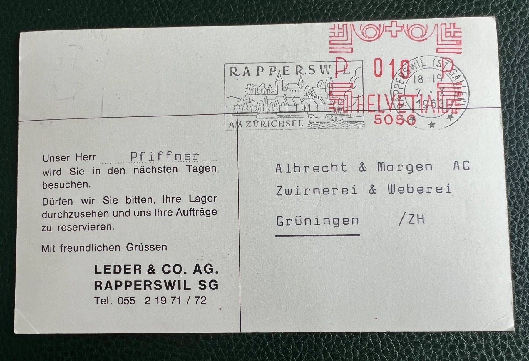 Cartoline postali: Postkarte von Rapperswil SG – Usato da Grueningen venduto da ant_qb8l 1