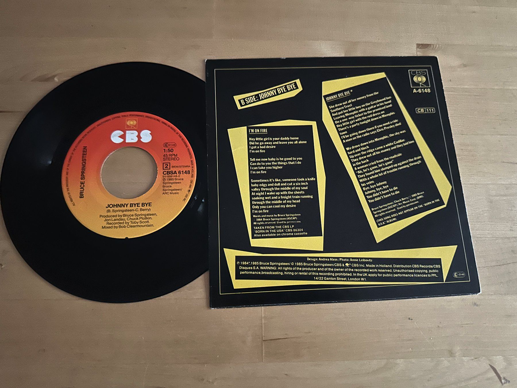 BRUCE SPRINGSTEEN tolle I'm on fire Single Kult 80's Rock (Gebraucht ...