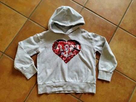 Sweatshirt (Hoodie) mit Pailletten & Kapuze, C&A Gr. 134-140