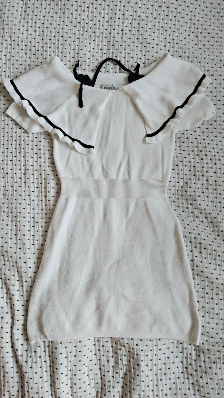 Vestiti: Robe BUBBLES blanche à double ruban – Usato da Lausanne venduto da feathernox