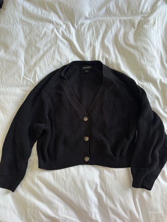Schwarzer Strick Cardigan