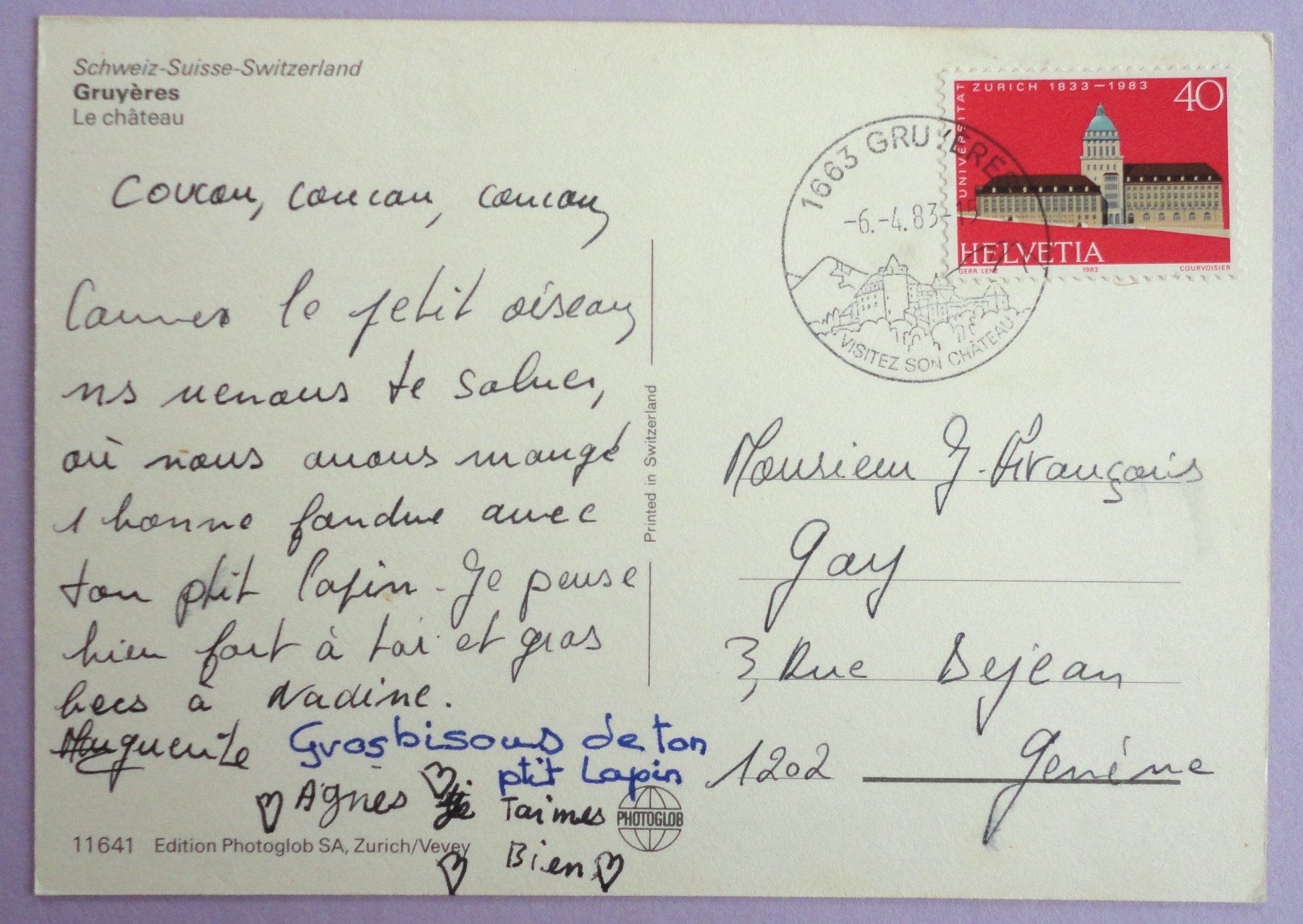 Cartoline postali: Gruyères - Le château – Usato da Fétigny venduto da Billy2miny 1