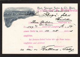 Werbe AK Rud. Stengel Sohn & Cie Bern mit Überdruck , 1904