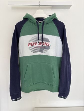 Pepe Jeans Hoodie Gr. S grün/blau gestreift